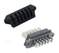 HomeVortex Conector de batería de litio de 6 pines 15 A 24 V para almacenamiento de energía de bicicleta eléctrica, contactos de bronce fosforado de carcasa de nailon, par macho y hembra, color negro