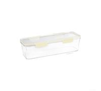 HomeVortex Contenedores apilables de almacenamiento de alimentos con tapas, caja organizadora de plástico sellada para fideos, pasta, ajo, cilantro, cajón de cocina, color negro (blanco pequeño)