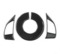 HomeVortex Cubierta de volante interior de fibra de carbono, kit de panel decorativo para Fiat 500 2012-2015, protección de salpicadero automotriz negro