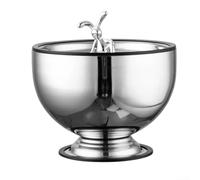 HomeVortex Cubo de hielo de acero inoxidable 304 con tapa, enfriador de vino aislado retro para fiestas, cócteles, cervezas, fácil de limpiar, naranja, 17,5 x 11,5 x 13 cm (plata)