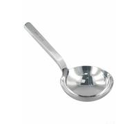 HomeVortex Cuchara de acero inoxidable de mango corto de 18,8 cm | Acero 304, mango de 25 cm de largo, acabado plateado pulido, agitación profunda, seguridad para líquidos calientes