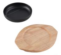 HomeVortex Cuenco bibimbap de piedra coreana de hierro fundido, negro | cacerola redonda de la parrilla de la olla de arroz de los 20cm, uso del horno de inducción de la estufa