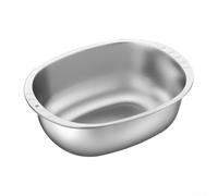 HomeVortex Cuenco de acero inoxidable, diseño profundo grueso para amasar masa, lavado de verduras, capacidad de 5 libras, compatible con electromagnéticos, 34 x 25 x 11 cm
