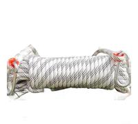 HomeVortex Cuerda estática de 10 mm, para escalada, espeleología y escape, cordón de descenso de poliéster de alta resistencia, con 2, mosquetones de acero, resistente a la abrasión (20 m, blanco)
