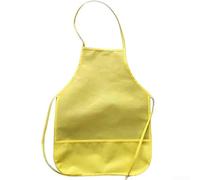 HomeVortex Delantal sin mangas para niños con bolsillos, bata de arte no tejida para cocina, aula, pintura, manualidades, cocina, dibujo, 36 x 48 cm, rojo (amarillo)