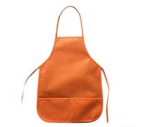 HomeVortex Delantal sin mangas para niños con bolsillos, bata de arte no tejida para cocina, aula, pintura, manualidades, cocina, dibujo, 36 x 48 cm, rojo (naranja)
