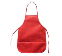HomeVortex Delantal sin mangas para niños con bolsillos, bata de arte no tejida para cocina, aula, pintura, manualidades, cocina, dibujo, 36 x 48 cm, rojo (rojo)