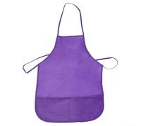 HomeVortex Delantal sin mangas para niños con bolsillos, bata de arte no tejida para cocina, aula, pintura, manualidades, cocina, dibujo, 36 x 48 cm, rojo (morado)