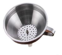 HomeVortex Embudo de acero inoxidable 201, con pantalla de filtro extraíble, embudo de aceite grueso con amplia apertura y orejas colgantes para verter líquidos en la cocina (15 cm)