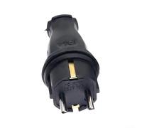 HomeVortex Enchufe eléctrico IP44, acoplamiento protector de goma, con alivio de tensión, conector a prueba de salpicaduras, para el sitio de construcción del jardín del hogar, color negro
