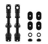 HomeVortex Extensor de válvula de bicicleta, 2 unidades, aleación de aluminio sin cámara para vástago de válvula Presta, para ruedas de llanta profunda MTB de carretera, a prueba de fugas, con junta