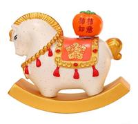 HomeVortex Figura de caballo de año nuevo chino, estatua de resina giratoria de 360°, para decoración de escritorio de oficina, bonita suerte, para adorno del zodiaco que simboliza, fortuna y