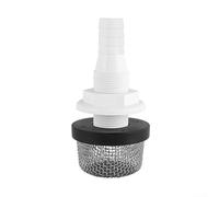 HomeVortex Filtro de tanque de peces vivos marino a través del conector del casco, acero inoxidable y ventilación ABS entrada de agua para barcos de pesca, 105 mm de longitud y 26 mm de rosca