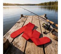 HomeVortex Funda elástica para caña de pescar de algodón de punto de manga protectora, para bastones de hasta 120 cm, bolsa flexible resistente a los arañazos (paquete de 6) (rojo)