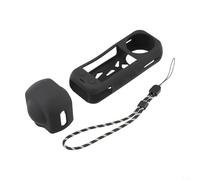 HomeVortex Funda protectora de silicona con ventilación de disipación de calor, para USB/micrófono/lente, costuras de doble lente sin costuras para Insta360 X5 (negro)