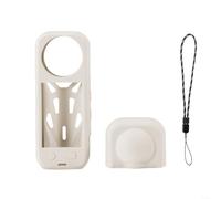 HomeVortex Funda protectora de silicona con ventilación de disipación de calor, para USB/micrófono/lente, costuras de doble lente sin costuras para Insta360 X5 (blanco)