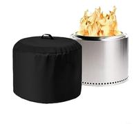 HomeVortex Fundas grandes para hoguera, tela Oxford 600D, redonda, impermeable, resistente al viento, cubierta para cuenco de fuego al aire libre, fundas para calentador de jardín y patio con cables