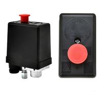 HomeVortex Interruptor de presión de un solo orificio de 20 A, controlador de compresor de aire de aleación de acero para rango de 6-8 kg, 90-120 PSI, accesorio neumático compacto con vida útil de