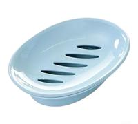 HomeVortex Jabonera nórdica de doble capa con agujeros de drenaje, soporte de plástico para jabón de baño para secado y almacenamiento rápidos, base elevada que evita resbalones, organizador moderno