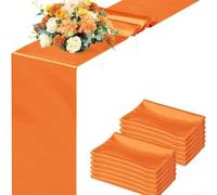 HomeVortex Juego de 4 caminos de mesa naranjas de 12 x 108 pulgadas, acabado suave, poliéster, elegante diseño moderno para hogar, hotel, comedor, eventos, resistentes a la decoloración, lavables a