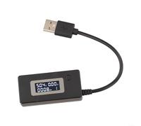 HomeVortex KCX-017 Medidor de voltaje de corriente USB, con pantalla LCD, 3-7V 50mA-3.5A Analizador de capacidad de energía, para banco de energía Ph para cargador, negro (negro)