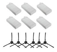 HomeVortex Kit de cepillos laterales y filtros de repuesto para robot aspirador ILIFE V3s V5 V5s V5s Pro, incluye 6 cepillos laterales (3 izquierdo + 3 derecho) y 6 filtros, para un rendimiento de
