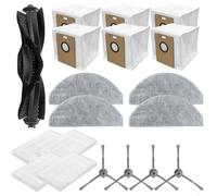 HomeVortex Kit de piezas de aspiradora, con cepillo principal, cepillos laterales, filtros, bolsas y paños de fregona compatibles con Eve Rooks, para LYDSTO R1 Edge, R1D Edge y para MIWHOLE M9 Lite