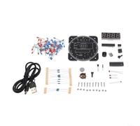 HomeVortex Kit de reloj electrónico DIY con pantalla LED giratoria, módulo en tiempo real DS1302, placa de aprendizaje SCM de 5 V para práctica de soldadura, brillo automático y alarma de temperatura