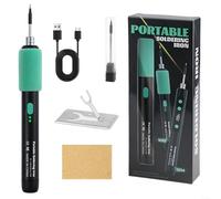 HomeVortex Kit de soldador inalámbrico con carga USB-C, se calienta en 8 segundos, temperatura ajustable de 180 a 450 °C, 3 puntas intercambiables y apagado automático (E)