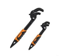 HomeVortex Llave ajustable de autobloqueo, herramienta de tubo de mandíbula ancha de hasta 60 mm, dientes antideslizantes para fontanería y tuercas, mango ergonómico, acero al cromo vanadio, naranja