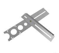 HomeVortex Localizador de agujeros ajustable de acero inoxidable, para perforación de azulejos, regla de posicionamiento, herramienta perforadora compatible con aperturas de cerámica, mármol, madera