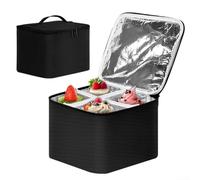 HomeVortex Lonchera térmica para postres de 22 x 22 x 17 cm, bolsa aislada de gran capacidad con capacidad para 8 cupcakes, bolsa impermeable con separadores extraíbles para viajes