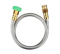HomeVortex Manguera de jardín de acero inoxidable 304, manguera de agua de metal flexible ligera sin torceduras con accesorios reforzados, conector de alto flujo de 3/4 pulgadas para patio (5 pies)