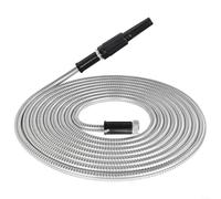 HomeVortex Manguera de jardín flexible de acero inoxidable de 25 pies, manguera de riego de metal ligera con diseño antiy boquilla de pulverización ajustable de 6 modos, resistente a la corrosión