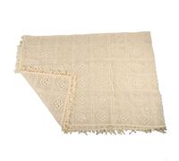 HomeVortex Mantel de ganchillo vintage de 140 x 100 cm, cubierta de encaje de algodón blanco con bordado para el borde para el hogar, comedor, decoración de boda, paño lavable protector (140 x 200 cm)