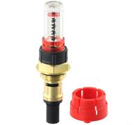 HomeVortex Medidor de flujo de latón DN25 para colector de calefacción por suelo radiante, regulador de agua de 0-5 l/min con vidrio de visión extraíble, para indicador ABS para sistemas de