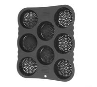HomeVortex Molde de silicona para hamburguesas, 8 cavidades resistente al calor para molde, para fácil liberación, herramienta de pan gris antiadherente para horno hasta 232.2 °C, apto para