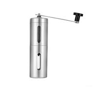 HomeVortex Molinillo de café manual, molinillo de mano de acero inoxidable de grosor ajustable para viajes, camping, oficina, diseño compacto portátil con núcleo inoxidable 304, negro (plateado)