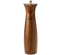 HomeVortex Molinillo de pimienta de madera de acacia hecho a mano, molinillo de sal ajustable manual para especias de cocina, sal marina, chile seco, diseño ergonómico para una fácil recarga, marrón