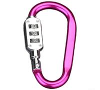 HomeVortex Mosquetón de aleación de aluminio en forma de D de bloqueo de combinación reajustable de 3 dígitos para mochila y casco para cesta de bicicleta, senderismo, gimnasio, taquilla antirrobo