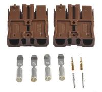 HomeVortex Paquete de 2 conectores de batería SBS75X 75A 600V, terminales de cobre chapados en plata para carretilla elevadora de batería de litio, carcasa ignífuga de PC, compatible con (negro)