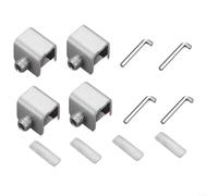 HomeVortex Paquete de 4 cerraduras de ventana de acero para puertas correderas, restrictor de seguridad con ventilación ajustable, instalación sin taladro, antideslizante (S)