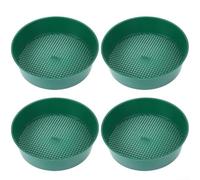 HomeVortex Paquete de 4 tamices de tierra, tamiz de jardín de polipropileno verde y negro con malla fina para macetas, filtración de compost y separación de arena, para el cuidado de plantas, juego de