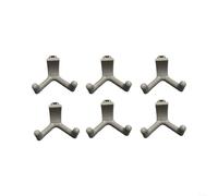 HomeVortex Paquete de 6 ganchos grises para cobertizo, estante de almacenamiento de montaje en pared ABS de 1.8 pulgadas para organización de herramientas de jardín, accesorios verticales resistentes