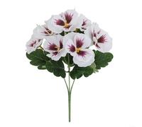 HomeVortex Paquete de 9 flores artificiales de pensamiento, flores artificiales de plástico a prueba de rayos UV en amarillo, morado, blanco, decoración de bajo mantenimiento para jardín, patio