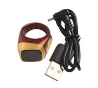 HomeVortex Para Zikr para anillo con pantalla, digital para contador Tasbih y recordatorio de vibración para 5 oraciones diarias, batería de 40 mAh, material ABS, tamaños 18-22 mm, negro (color curry