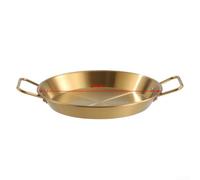 HomeVortex Plato de acero inoxidable para mariscos con asas dobles, bandeja dorada mate para ensaladas de pollo frito, pasta resistente a la corrosión, 24 cm (20 cm)