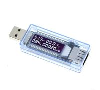 HomeVortex Probador de voltaje de corriente USB 3-9V 0-3A Detector de capacidad de energía para cargador Análisis de batería Medidor portátil compacto con pantalla circular azul transparente