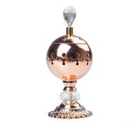 HomeVortex Quemador de incienso árabe Bakhoor de metal, incensario decorativo Mabkhara, con portavelas, para fragancia del hogar, adorno de escritorio con acabado dorado, 8 x 20 cm (estilo 6)