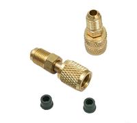HomeVortex R410a Adaptador de agente de enfriamiento de CA 5/16 pulgadas a 1/4 pulgadas SAE macho hembra conversión accesorios de latón para herramientas de válvula de sistema HVAC